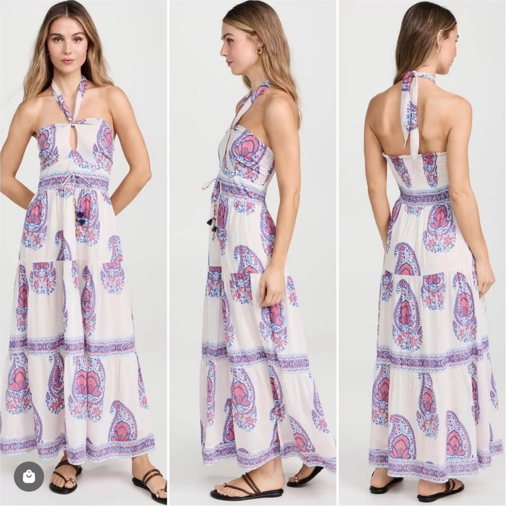 Alicia Bell BELL COLLECTION paisley Charlie silk linen halter maxi FIRM PRICE